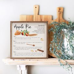 Recipe Apple Pie White Wall Art