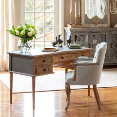 Reclaimed Pine 5 Drawer Desk
