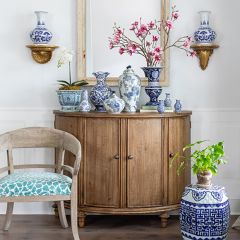 Reclaimed Pine Demilune Cabinet