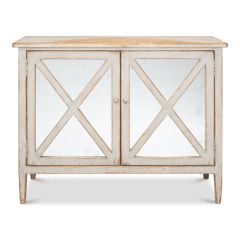 Reclaimed Pine Sideboard Cabinet with Mirrored Doors