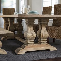 Reclaimed Pine Trestle Base Dining Table