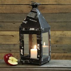 Reclaimed Steel Black Candle Lantern