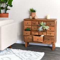 Reclaimed Wood 15 Drawer Medicine Cabinet