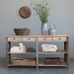 Reclaimed Wood 4 Drawer Sectioned Console
