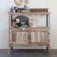 Reclaimed Wood Bakers Rack Cabinet