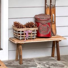 Reclaimed Wood Bench Accent Tables Set of 2