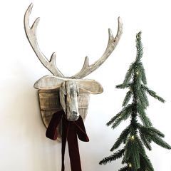 Reclaimed Wood Deer Head Wall Decor