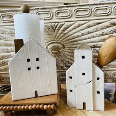Reclaimed Wood House Paper Towel Holder