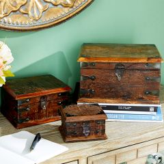 Reclaimed Wood Jewelry Box Set of 3