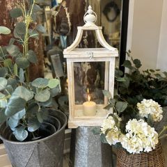 Reclaimed Wood Lantern With Glass Door