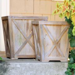 Reclaimed Wood Planters Set of 2
