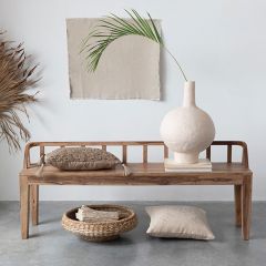 Reclaimed Wood Slat Back Bench