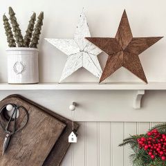 Reclaimed Wood Star Tree Topper White