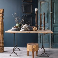 Reclaimed Wood Top Tent Table