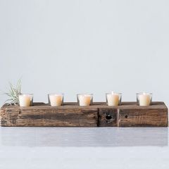 Reclaimed Wood Votive Holder Set of 6