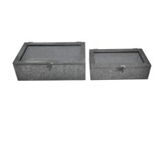 Rectangle Metal Storage Box Set of 2