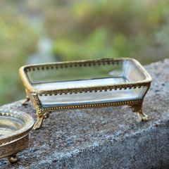 Rectangular Filigree Glass Soap Dish
