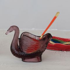 Recycled Glass Purple Swan Spoon Dish