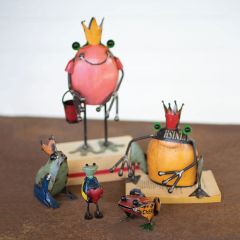 Recycled Iron Tabletop Frog Collection Set of 5