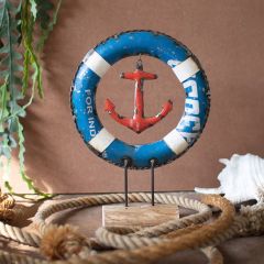 Recycled Metal Life Preserver Tabletop Accent