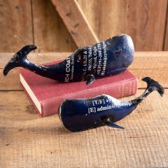 Recycled Metal Whale Figures Set of 2