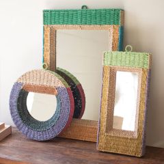 Recycled Paper Framed Mirror Set of 3