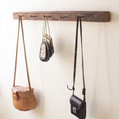 Recycled Wood 5 Hook Wall Rack