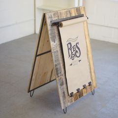Recycled Wood Folding Menu Board