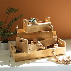 Recycled Wood Garden Trug Set of 4