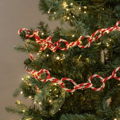 Red And White Striped Chain Garland Set of 2
