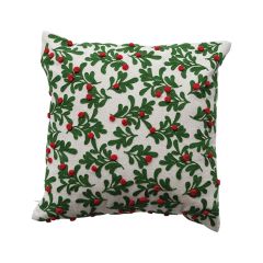 Red Berry Mistletoe Throw Pillow