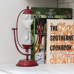 Red Decorative Metal Hour Glass