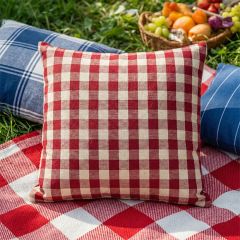Red Gingham Accent Pillow