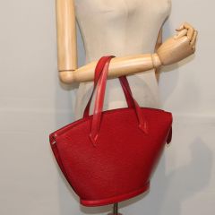 Red Leather Louis Vuitton Saint Jacques Bag