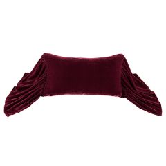 Red Long Ruffle Velvet Accent Pillow