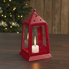 Red Metal Candle Lantern