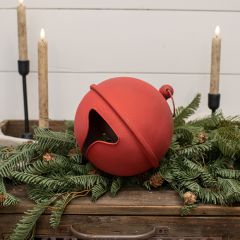 Red Metal Sleigh Bell Decor
