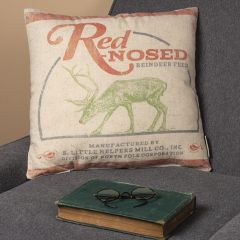Red Nosed Reindeer Accent Pillow
