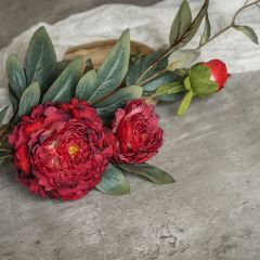 Red Peony Floral Spray