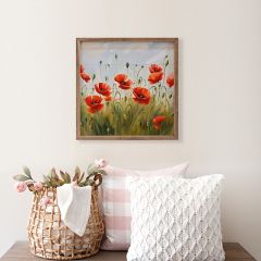Red Poppy Field Framed Wall Art