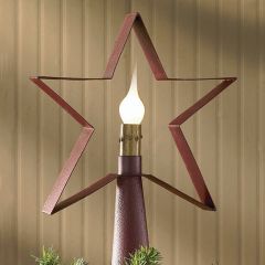 Red Star Lighted Tree Topper