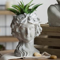 Regal Elegance Cement Bust Planter
