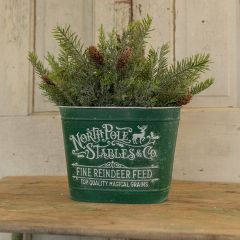 Reindeer Feed Metal Bucket