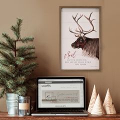 Reindeer Noel Wood Framed Wall Art