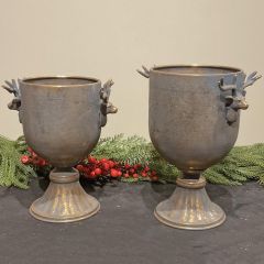 Reindeer Pedestal Urn Set of 2