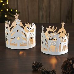 Reindeer Silhouette Votive Holder Set of 2