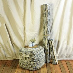 Relaxed Denim Square Cotton Pouf