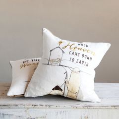 Religious Embroidery Christmas Pillow Set of 2