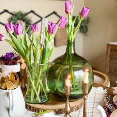 Reproduction Green Glass Bottle Decor