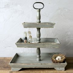 Rectangular 3 Tier Wooden Tray